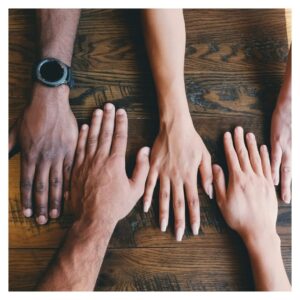 multi-colored hands