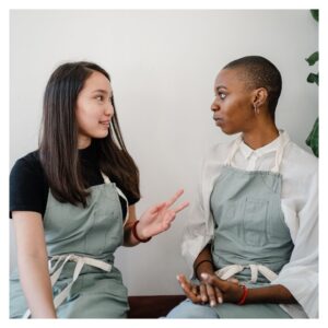 two learners speaking