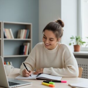 Student studying