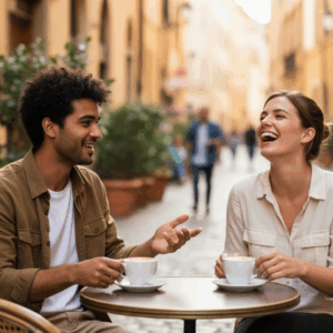 Laughing with someone in another country