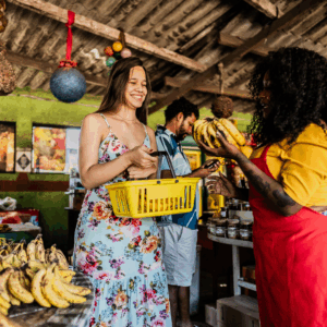 visiting a street market